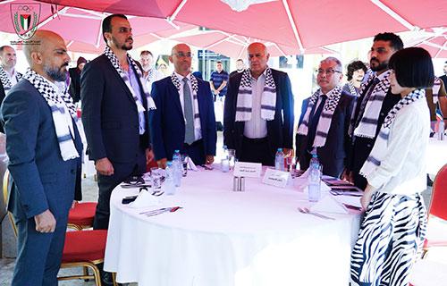 بحضور الرجوب والسفير الياباني .. الأولمبية تودّع بعثة فلسطين إلى أسياد 2026