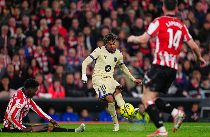 بهدف "ساحر".. لامين جمال ينقذ برشلونة من فخ أتلتيك بلباو