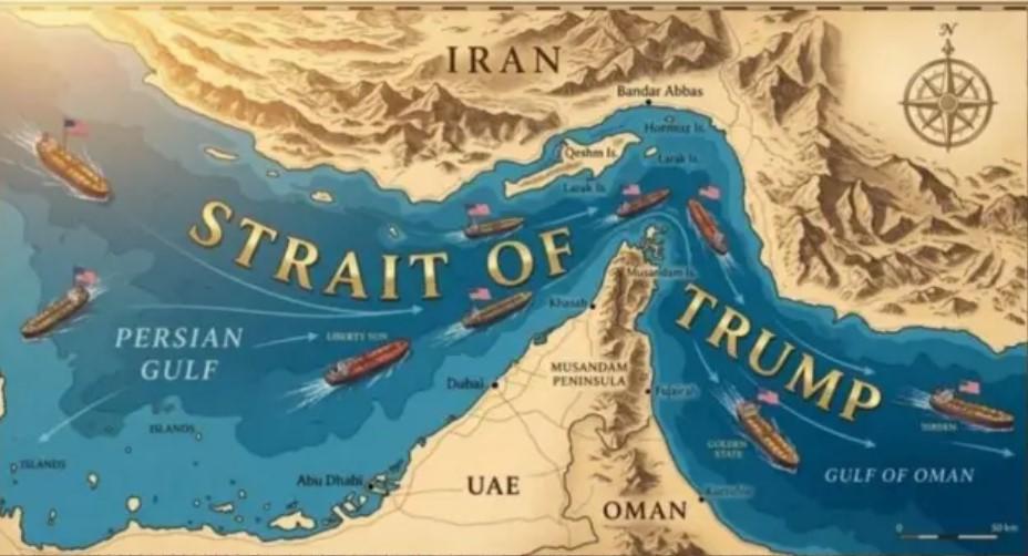 ترامب ينشر صورة لهرمز تحمل اسم “مضيق ترامب”