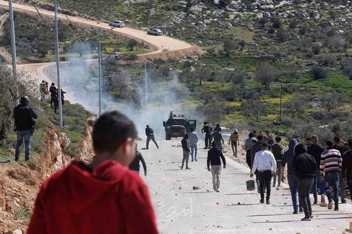 اندلاع مواجهات مع الاحتلال في بيت فوريك شرق نابلس