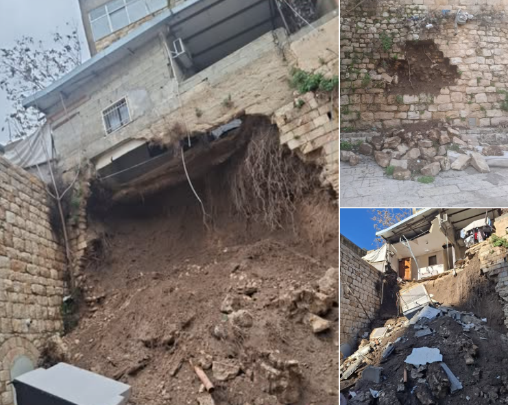 انهيار جزئي لمنزل عائلة أبو صبيح نتيجة حفريات الاحتلال تحت "الأقصى"