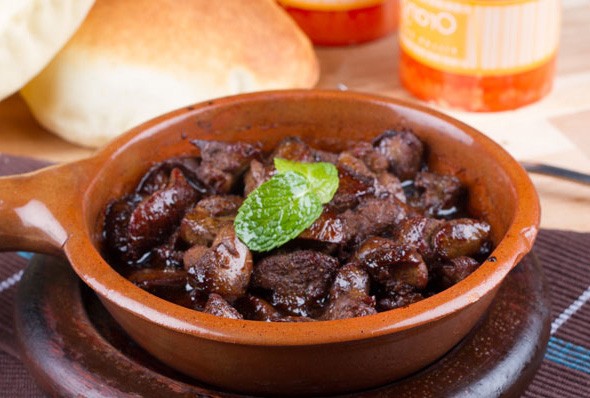 ساندويش الكبدة بدبس الرمان