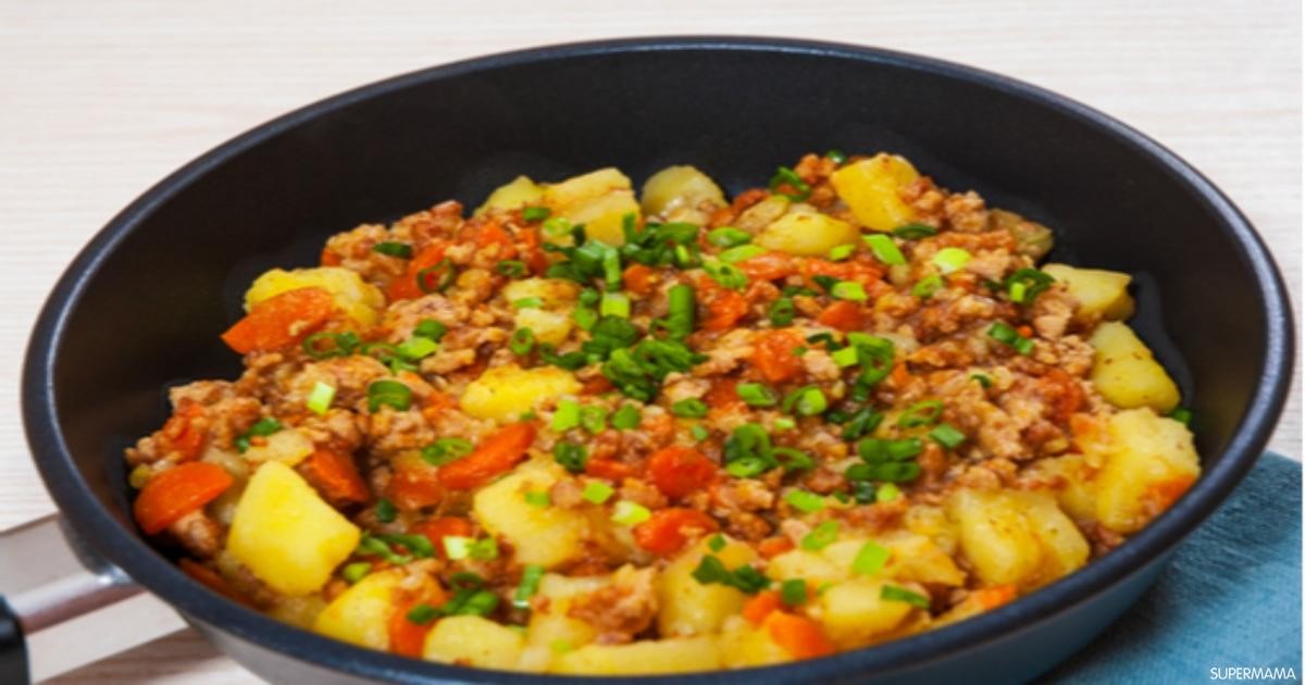 صينية خضار باللحم المفروم