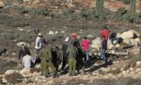 الخليل: الاحتلال يُقيم معسكر على أراضي المواطنين في منطقة واد الحصين