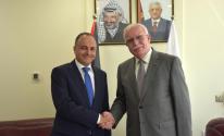 المالكي يتسلم نسخة من أوراق اعتماد سفير مصر الجديد لدى فلسطين