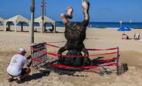 إضرام النار في تمثال بن غريون على شاطئ 