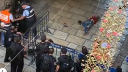 إصابة شابين بزعم طعنهما شرطي إسرائيلي في البلدة القديمة بالقدس