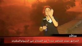 شاهد بالفيديو: مراسلة تبكي على الهواء خلال تغطيتها حرائق لبنان