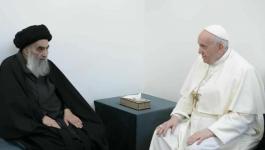 تفاصيل لقاء بابا الفاتيكان مع المرجع الشيعي السيستاني في العراق