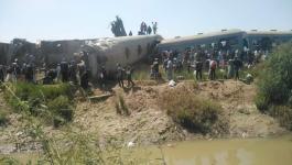 مصرع 32 شخصاً وإصابة 66 آخرين جراء تصادم قطارين في سوهاج جنوب مصر