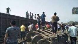 شاهد.. إصابات بحادثة انقلاب قطار في مصر