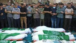 شاهد.. تشييع جثامين قادة قساميين ارتقوا إثر العدوان الإسرائيلي على غزة