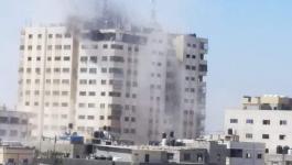 شاهد: طائرات الاحتلال تقصف برج الأندلس في منطقة 