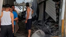 انفجار سوق الزاوية بمدينة غزة