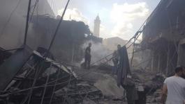 انفجار سوق الزاوية بمدينة غزة
