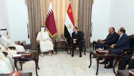 الرئيس المصري وأمير قطر.