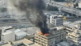 اندلاع حريق في مبنى جنوب تل أبيب