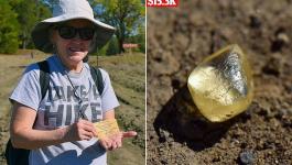 سيدة تعثر على حجر يزن 4.38 قيراط من الألماس الأصفر بحديقة أثناء التنزه
