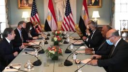 وزير الخارجية المصري يبحث مع نظيره الأمريكي آخر تطورات القضية الفلسطينية