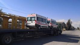 سيارات إسعاف تصل غزة من الأردن