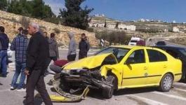 حادث تصادم سيارات شرق بيت لحم
