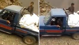 فيديو صادم.. لحظة انزلاق سيارة بداخلها ركاب من قمة جبل في اليمن