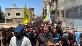 مسيرة حاشدة في جنين تنديدًا بإعدام الشهيدين غنام وعلاونة
