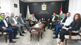 الوزير عساف يلتقي برئيس دائرة شؤون المغتربين في منظمة التحرير الفلسطينية