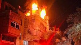 حريق داخل بناية سكنية شمال غزة