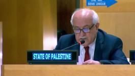 منصور يلقي كلمة فلسطين أمام المؤتمر الحكومي الدولي في جنيف