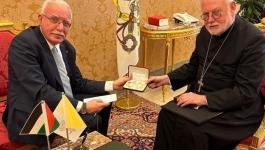 المالكي يُطلع وزير خارجية الفاتيكان على آخر التطورات في فلسطين