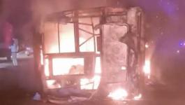 وفاة 25 شخصًا باشتعال النيران في حافلة بالهند
