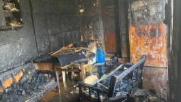 طواقم الإطفاء تتمكن من إخماد حريق شبّ في أحد المنازل بمدينة نابلس 