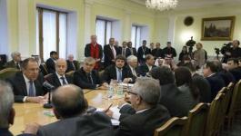 جانب من لقاء وزير الخارجية الروسي مع وفود المعارضة السورية في موسكو 