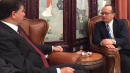 عبد الهادي يطلع سفير الصين في دمشق على تطورات القضية الفلسطينية