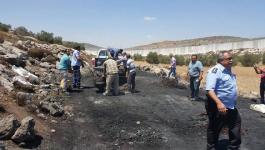 بالصور: البلدية والشرطة تضبطان عمليات حرق للخردة غرب الخليل