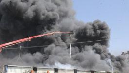 اندلاع حريق كبير بمقر وزارة الداخلية في غزة