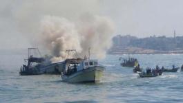 زوارق الاحتلال تطلق النار صوب مراكب الصيادين قبالة سواحل غزة.jpg