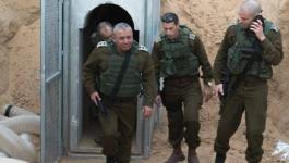 إيزنكوت يتفقد نفقين تم الكشف عنهما على حدود غزة