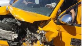 بالصور: 10 إصابات في حادث تصادم بين مركبتين على مثلث الشهداء بجنين