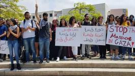 بيرزيت تنظم وقفة نصرة لمسيرات العودة بغزة