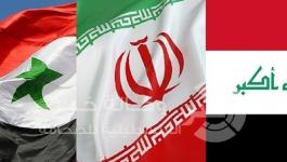أعلام سوريا وإيران والعراق