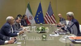 جانب من محادثات وزير الخارجية الأمريكي مع نظيره الإيراني في جنيف