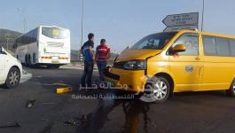 حادث تصادم بين مركبة فلسطينية وحافلة مستوطنين