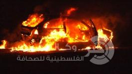 احتراق سيارة على حدود غزة