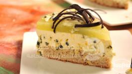 تشيز كيك ببفاروة الفواكه وجلي الشمام