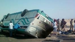 مصرع 6 أشخاص وإصابة 25 آخرين إثر حادثة انقلاب حافلة في بور سعيد
