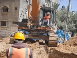 بالصور: إغلاق محطة ضخ مياه الصرف الصحي بحي الكرامة شمال غزة