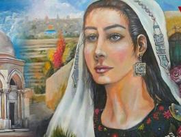 شاهد بالصور: فتاة فلسطينية تقهر المرض بلوحات فنية مفعمة بالأمل والإرادة
