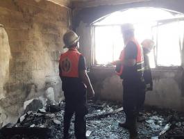 شاهد: إخماد حريق نشب في منزل شرق خان يونس
